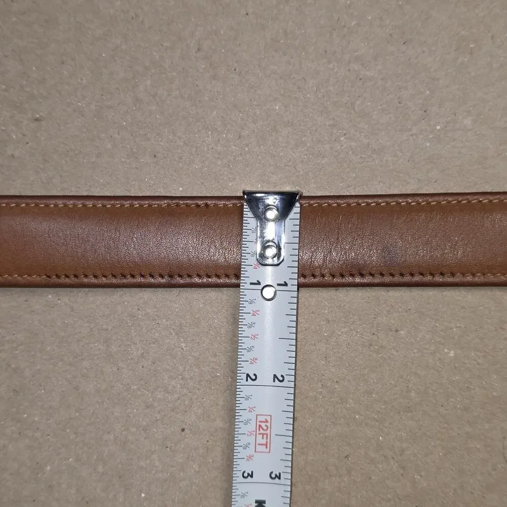 Vintage COACH British tan leather slim Ranger belt sz 32 Made in NYC, USA 114